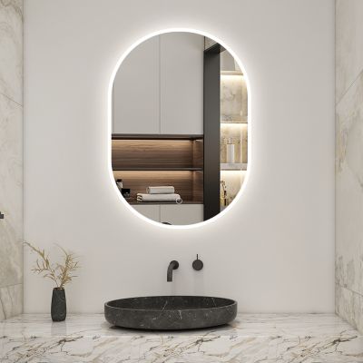Miroir Mural LED 50x70cm Salle De Bain - Blanc Froid 6500K Avec Commutateur Tactile