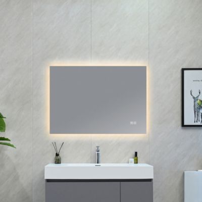 Miroir salle de bain LED 90x60cm anti buée et LED 3 couleurs à luminosité variable LB-85070-90-60 LuxuryBain