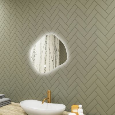 Miroir Salle de Bain LED - ARTFORMA - Ovale - 64x54cm - LED Dual + Interrupteur tactile