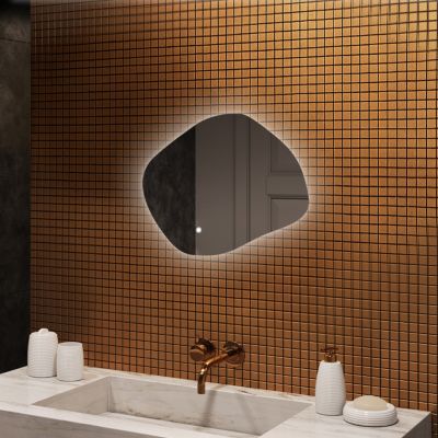 Miroir Salle de Bain LED - ARTFORMA - Ovale - 64x54cm - LED Dual + Interrupteur tactile