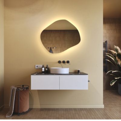 Miroir Salle de Bain LED - ARTFORMA - Ovale - 64x54cm - LED Dual + Interrupteur tactile