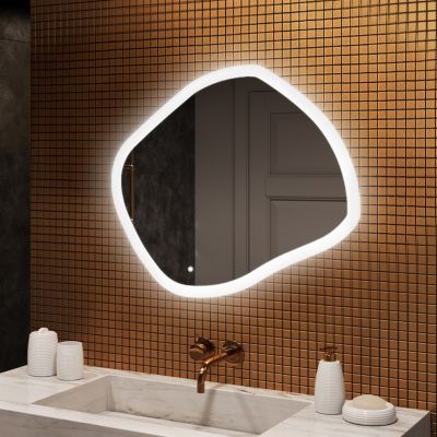Miroir LED Salle De Bain Avec Interrupteur Tactile - Alasta - Neuf