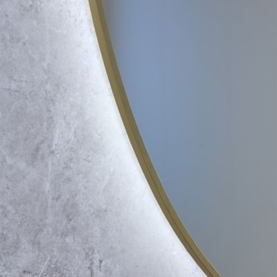 Miroir salle de bain LED ovale 50x70cm anti buée avec cadre doré LB-4646G