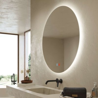 Miroir Salle de Bain LISBOA - D70 - Led Rétro-Éclairé (6500K) - Tactiles On/Off & Anti-Buée - LEDIMEX