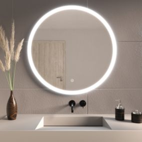 Miroir salle de bain LOMAZOO Boston avec LED 80 cm rond