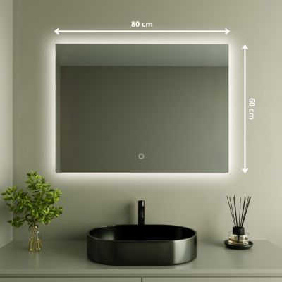 Miroir salle de bain LOMAZOO Bryce avec LED 60 x 80 cm