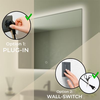 Miroir salle de bain LOMAZOO Bryce avec LED 60 x 80 cm