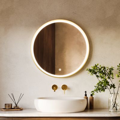 Miroir salle de bain LOMAZOO Miami avec LED 70 cm doré