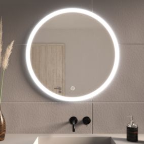 Miroir salle de bain LOMAZOO Seattle avec LED 60 cm rond