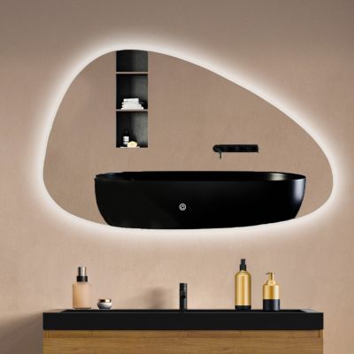 Miroir salle de bain LOMAZOO Valencia avec LED 100 x 62,5  cm asymétrique