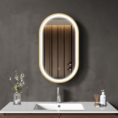 Miroir De Salle De Bain LED Berlin - Bluetooth, Horloge, Interrupteur - Fixation Murale - Fabriqué En Pologne
