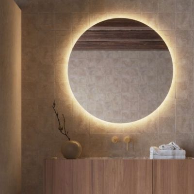 Miroir Salle de Bain OPORTO - D60 - Led Rétro-Éclairé (3000K) - Verre Sécurité 5mm - LEDIMEX