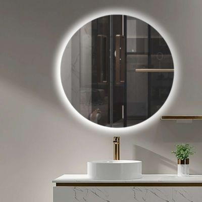 Miroir Salle de Bain OPORTO - D70 - Led Rétro-Éclairé (6500K) - Verre Sécurité 5mm - LEDIMEX