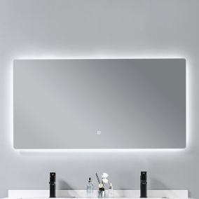 Miroir salle de bain rectangulaire 115x60 cm avec éclairage LED