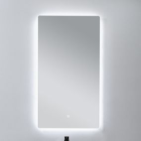 Miroir salle de bain rectangulaire 55x100 cm avec éclairage LED