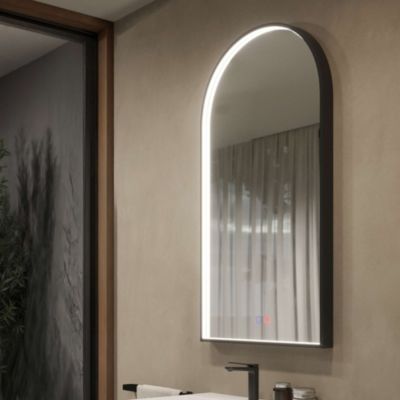 Miroir Salle de Bain ROMA - 60x110cm - Noir Mat - Bordure Led Temp Variable - Tactiles On/Off & Anti-Buée - LEDIMEX