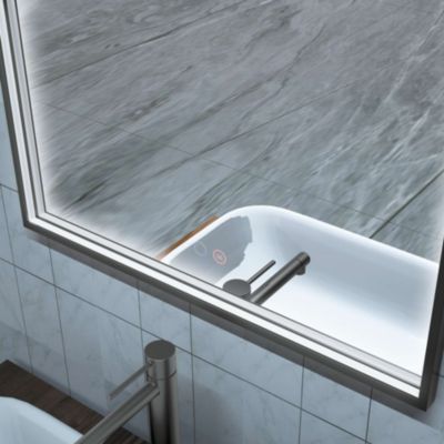 Miroir Salle de Bain ROMA - 60x110cm - Noir Mat - Bordure Led Temp Variable - Tactiles On/Off & Anti-Buée - LEDIMEX