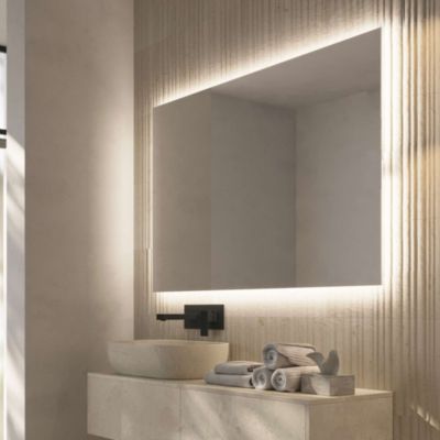 Miroir Salle de Bain SUECIA - 70x80cm - Led Rétro-Éclairé (6500K) - Verre Sécurité 5mm - LEDIMEX