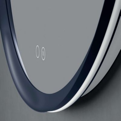 Miroir Salle de Bain TORINO Bleu D60cm - Temp Led Variable Rétro-éclairé & Frontal - Tactiles On/Off & Anti-Buée - LEDIMEX