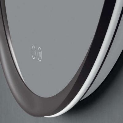 Miroir Salle de Bain TORINO Gris D60cm - Temp Led Variable Rétro-éclairé & Frontal - Tactiles On/Off & Anti-Buée - LEDIMEX