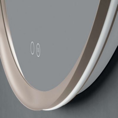 Miroir Salle de Bain TORINO Moka D60cm - Temp Led Variable Rétro-éclairé & Frontal - Tactiles On/Off & Anti-Buée - LEDIMEX