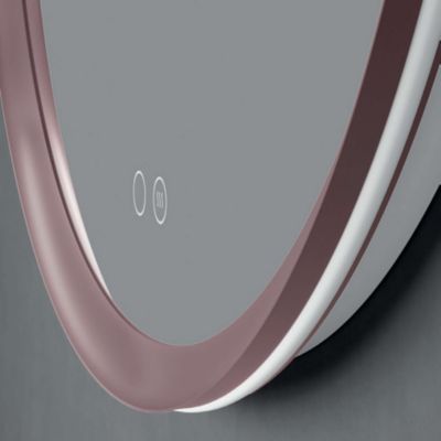 Miroir Salle de Bain TORINO Rose D100cm - Temp Led Variable Rétro-éclairé & Frontal - Tactiles On/Off & Anti-Buée - LEDIMEX