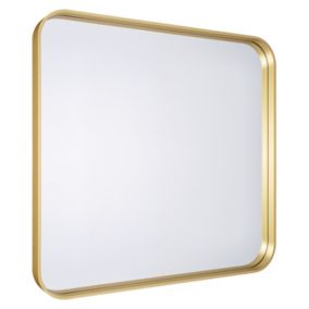 Miroir salle de bains carré 60x60 cm Tisa doré