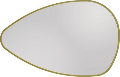 Miroir salle de bains forme galet 70x50 cm, aluminium doré, Tisa