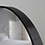 Miroir salle de bains forme galet 70x50 cm, aluminium noir, Tisa