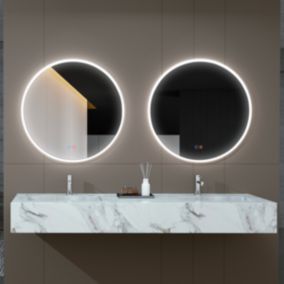 Miroir Salle de Bains Lumineux ATENAS Anti-Buée et Eclairage Périmétral Triled Tactile On/Off diam 60 LEDIMEX