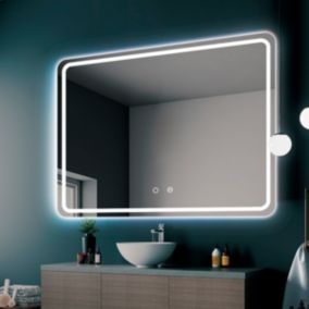 Miroir Salle de Bains Lumineux AUSTRIA avec Eclairage Frontal et Rétro-Eclairé 100x80 LEDIMEX LEDIMEX