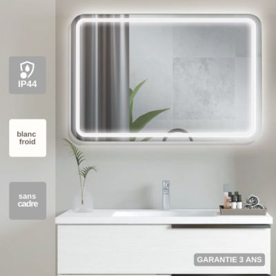 Miroir Salle de Bains Lumineux AUSTRIA avec Eclairage Frontal et Rétro-Eclairé 120x80 LEDIMEX LEDIMEX