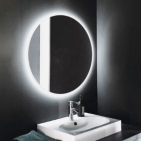 Miroir Salle de Bains Lumineux BELGICA avec Eclairage Frontal et Rétro-Eclairé diam 100 LEDIMEX