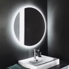 Miroir Salle de Bains Lumineux BELGICA avec Eclairage Frontal et Rétro-Eclairé diam 70 LEDIMEX