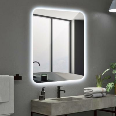 Miroir Salle de Bains Lumineux DINAMARCA avec Eclairage Rétro-Eclairé INSTALLATION VERTICALE 70x80 LEDIMEX