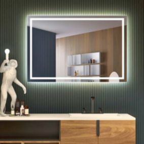 Miroir Salle de Bains Lumineux FRANCIA avec Eclairage Frontal et Rétro-Eclairé 100x80 LEDIMEX