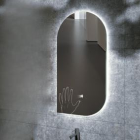 Miroir Salle de Bains Lumineux GALES Anti-Buée et Eclairage Rétro-Eclairé Triled Détecteur de Mouvement 60x110 LEDIMEX