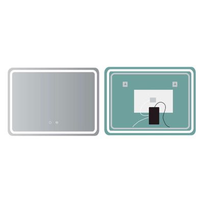 Miroir Salle de Bains Lumineux GRECIA Anti-Buée et Eclairage Frontal et Rétro-Eclairé Tactile On/Off 80x80 LEDIMEX