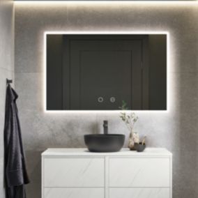 Miroir Salle de Bains Lumineux ITALIA Anti-Buée et Eclairage Rétro-Eclairé Tactile On/Off 100x70 LEDIMEX