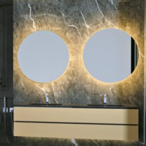 Miroir Salle de Bains Lumineux OPORTO avec LED REro-EclairE BILED Chaud ou Froid Sans Cadre diam 60 LEDIMEX