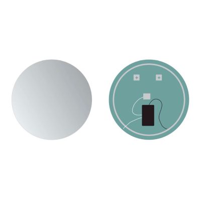 Miroir Salle de Bains Lumineux OPORTO avec LED REro-EclairE Sans Cadre diam 70 LEDIMEX