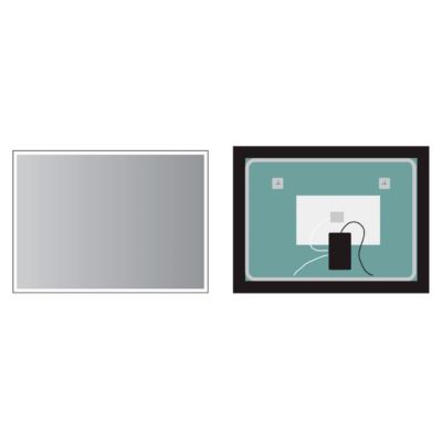 Miroir Salle de Bains Lumineux SUIZA Anti-Buée et Eclairage Frontal Triled Tactile On/Off Noir Mat 70x80cm LEDIMEX