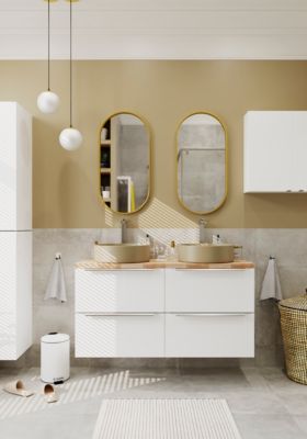 Miroir salle de bains oblong 40x80 cm Tisa doré