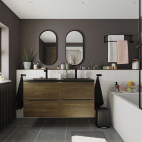 Miroir salle de bains oblong 40x80 cm Tisa noir
