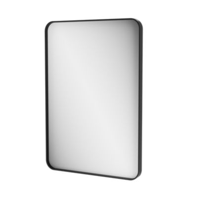 Miroir salle de bains rectangulaire 100x70 cm, noir, Tisa