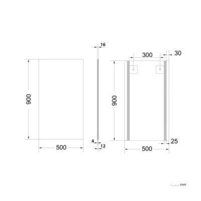 Miroir salle de bains rectangulaire 50 x 90 cm argent, GoodHome Imandra