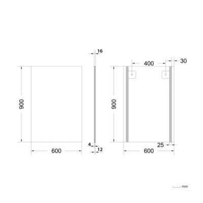 Miroir salle de bains rectangulaire 60 x 90 cm argent, GoodHome Imandra