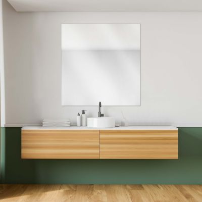 Miroir salle de bains rectangulaire 80 x 90 cm argent, GoodHome Imandra