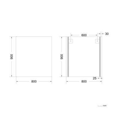 Miroir salle de bains rectangulaire 80 x 90 cm argent, GoodHome Imandra