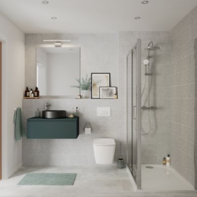 Miroir salle de bains rectangulaire 80 x 90 cm argent, GoodHome Imandra